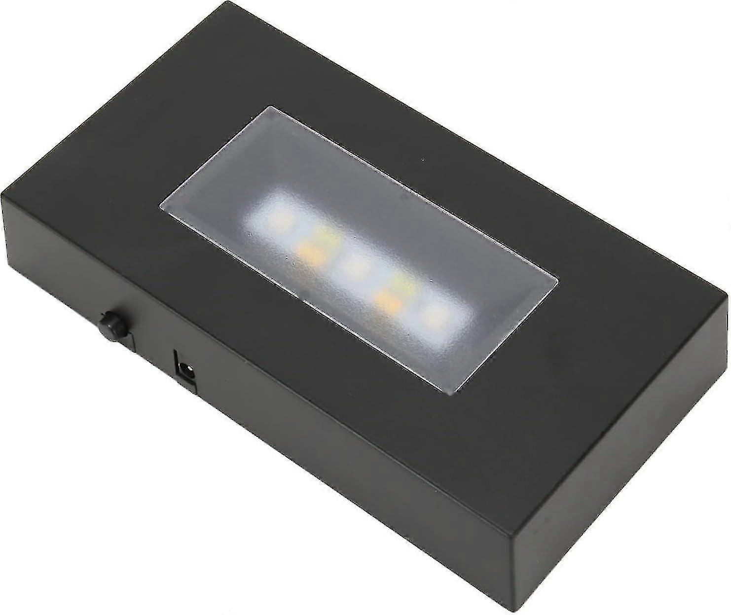 LED Light Base, Rectangle USB Multicolor Light Display Base Stand for Crystal Statues, Jewelry(Black) --WHBYV