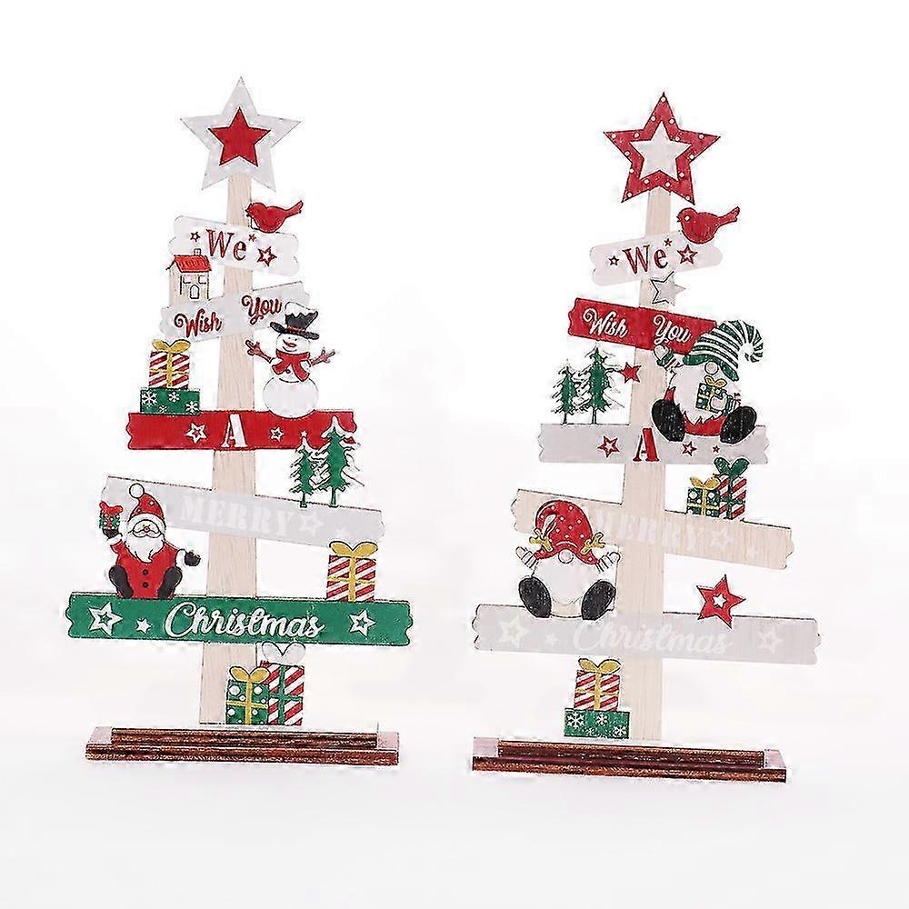 Wooden Christmas Tree Tabletop Decor