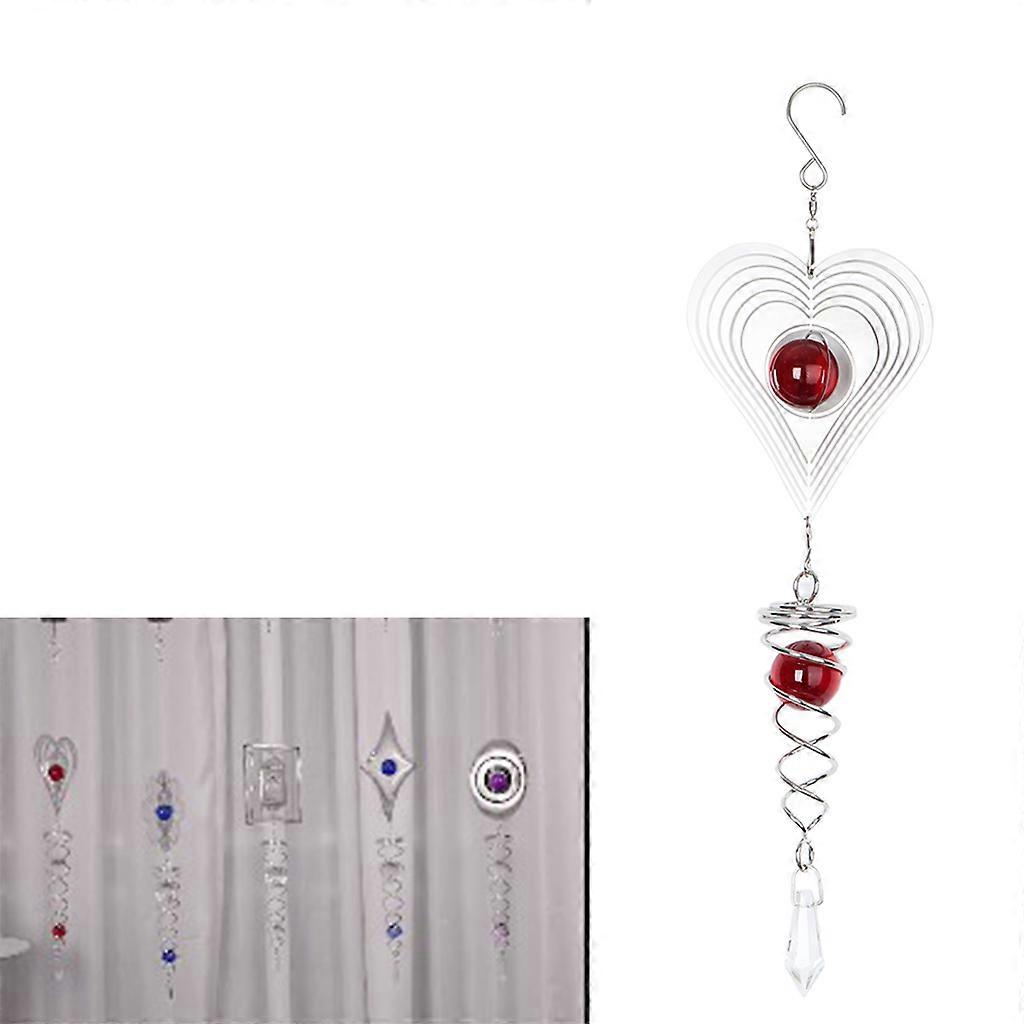 Creative Stainless Steel Crystal Spiral  Wind  Spinner Rd Gift