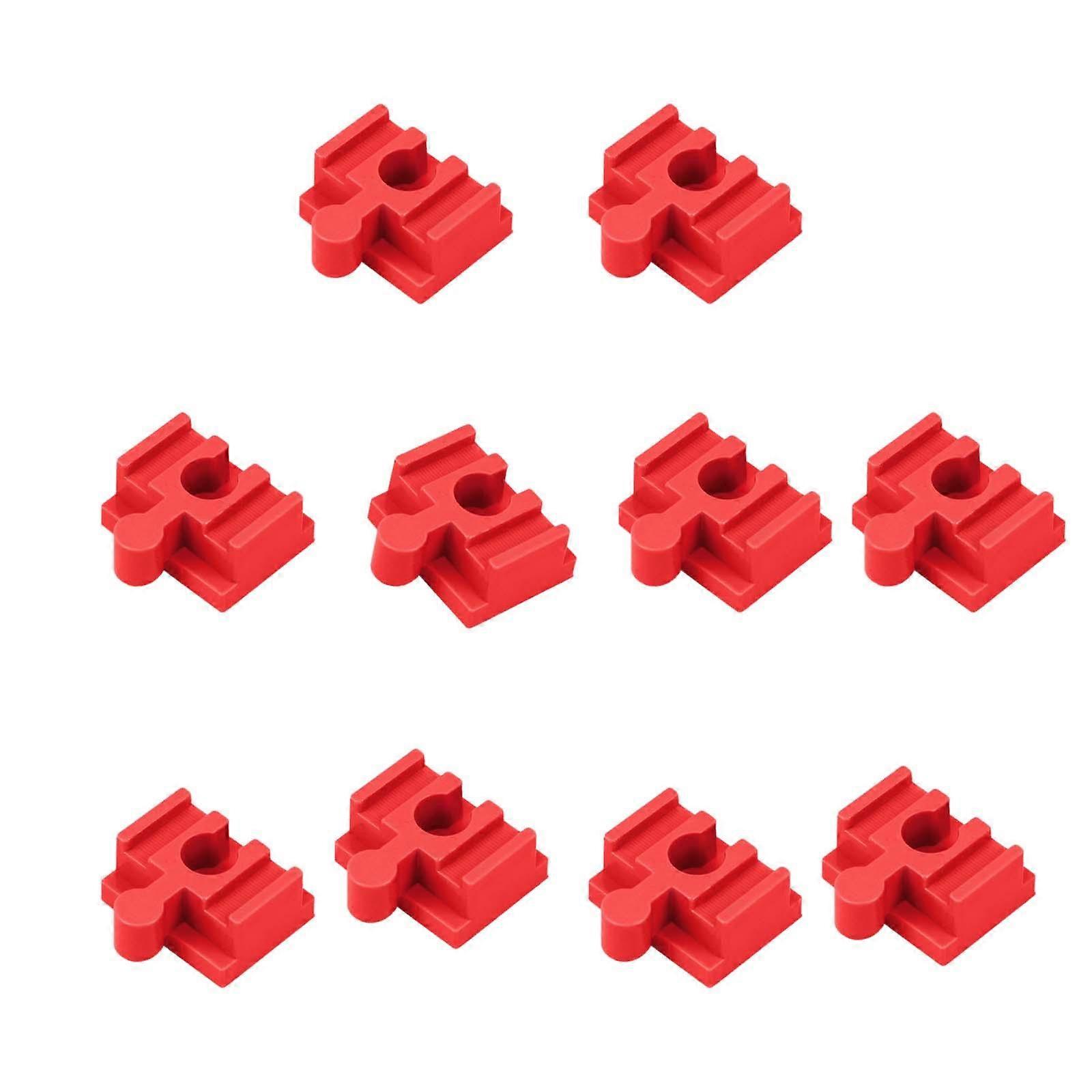 10Pcs Wood Train Track Adapter for Stem Kits Toy Building Set Building Games Red