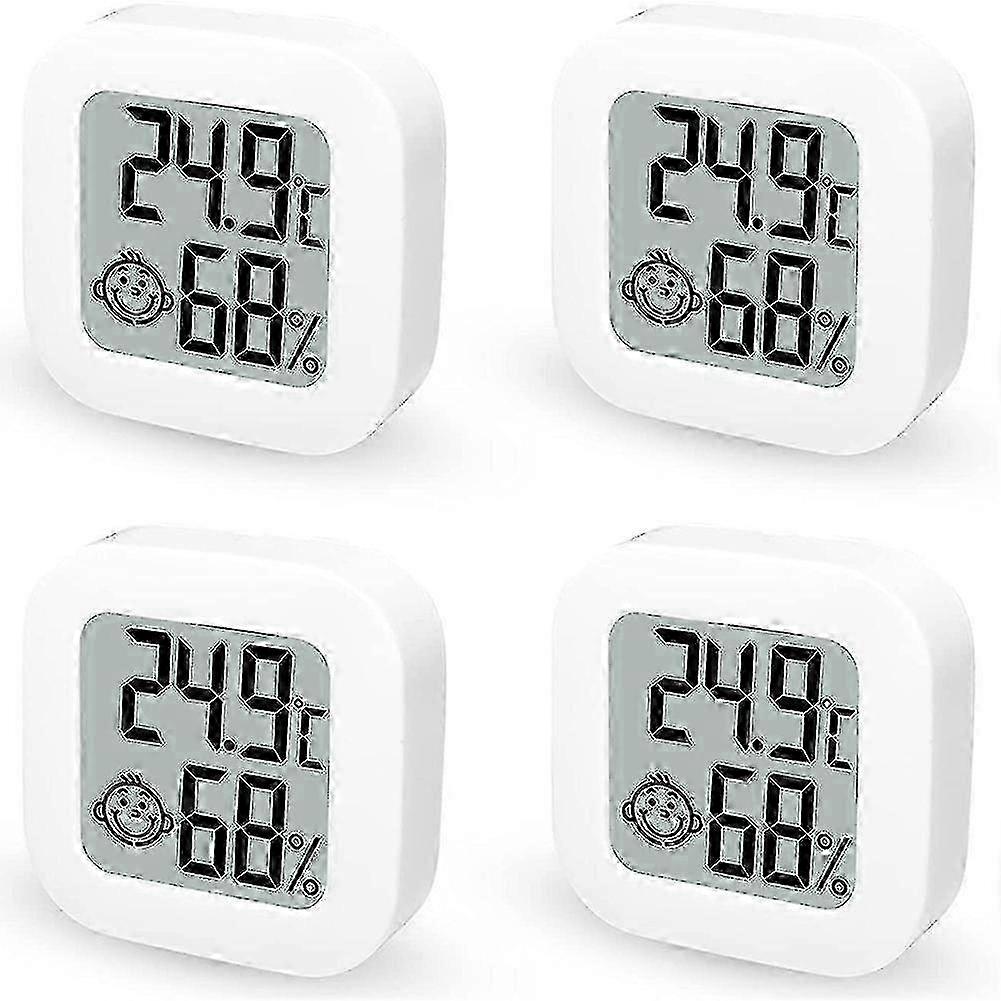 Pack Of 4 Digital Hygrometer Indoor Thermometer Mini Humidity Meter With Temperature Humidity Monit