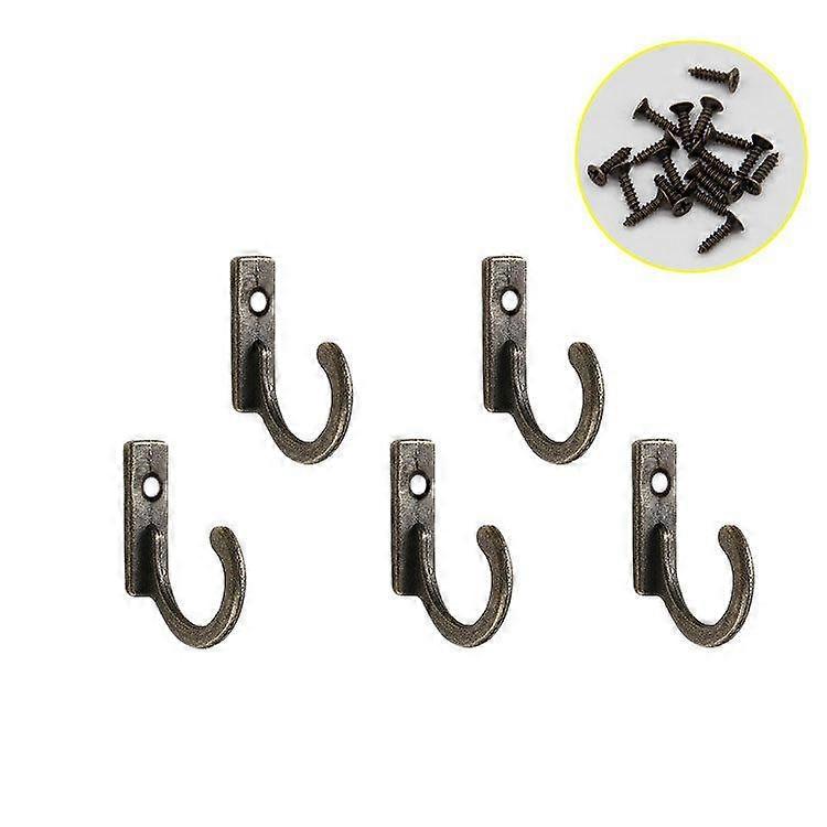 5pcs Alloy Wall Hooks Antique Mini Wall Hangers