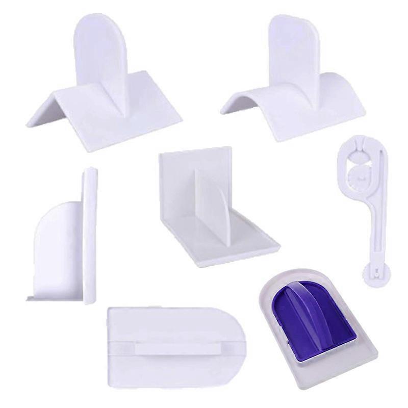 7Pcs Cake Baking Tools Buttercream Smoother Cake Buttercream Scraper Roller Cutter Plastic Moulds for Flip Cakes