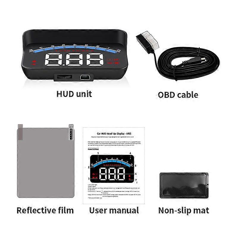 M6S Y03 HUD Car Head Up Display OBD2 Speedometer Clock Digital Tester Meter Security Alarm Auto Electronic Windshield Projector
