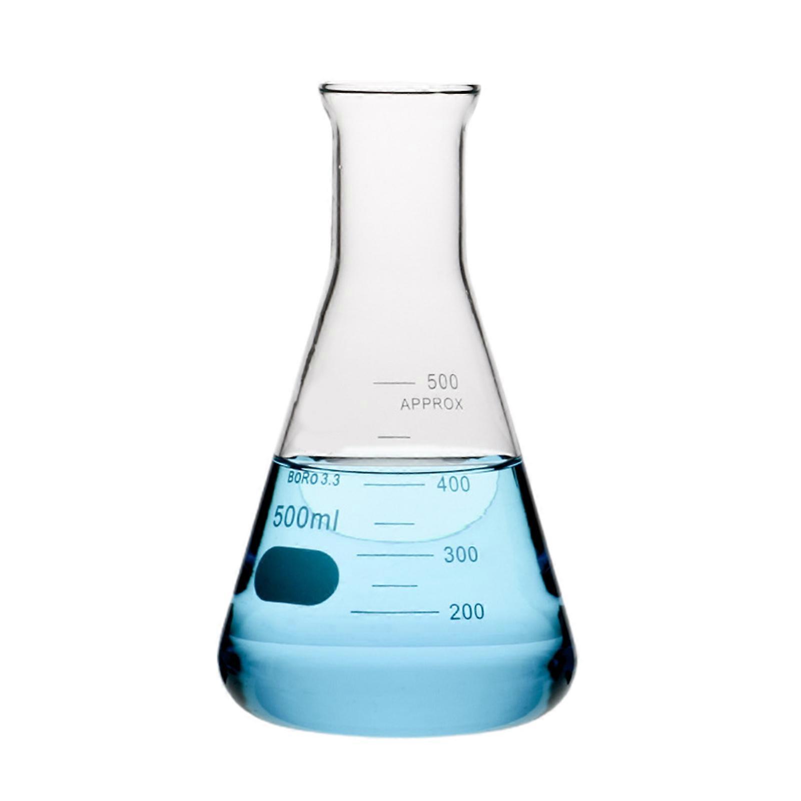 High Temperature Resistant Multiple Flared Open Lab Conical Flask with Scale