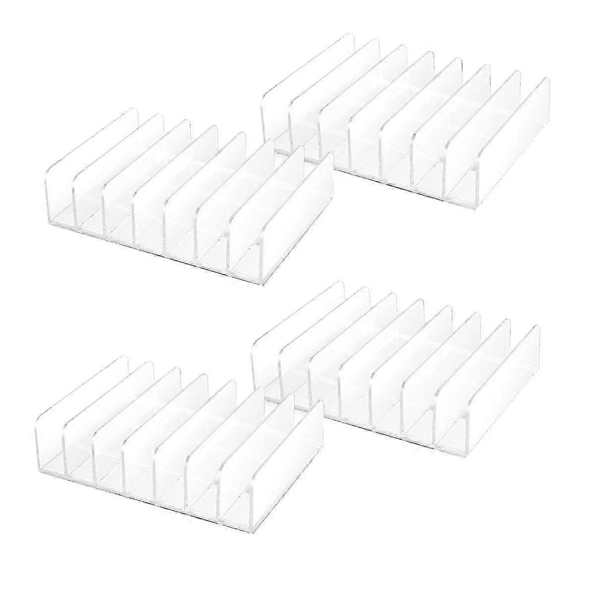 4 Pcs Clear Acrylic CD Holder with Tackable CD DVD Display Rack CD Storage Rack Organizer Stand CD Tray Holds
