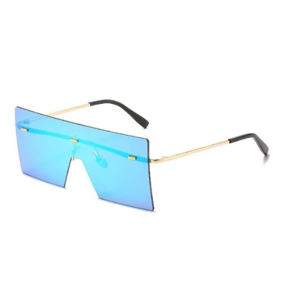 Blue Oversized Square Rimless Sunglasses Unisex