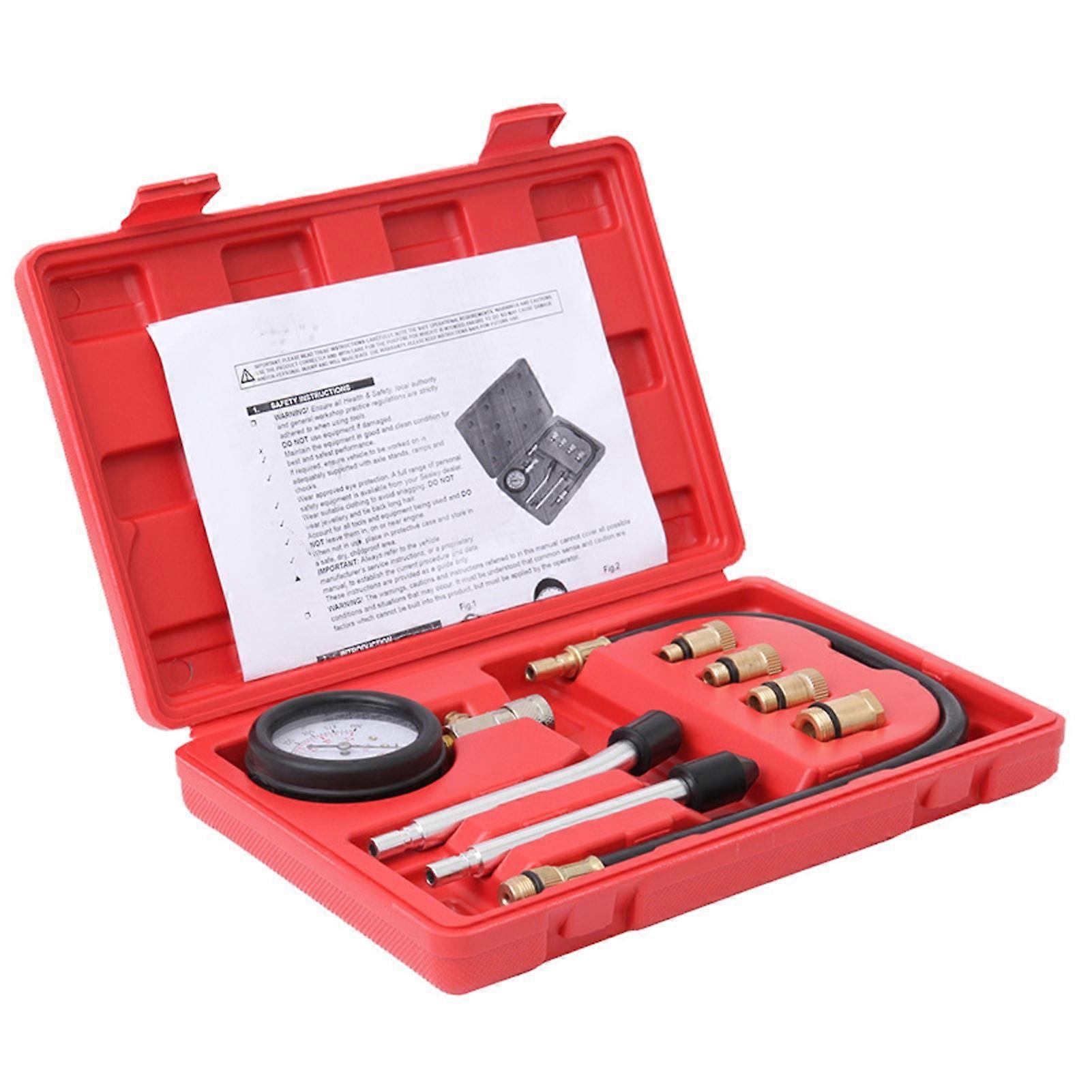 8Pcs/Set Automotive Car Motorcycle Petrol Engine Compression Tester Tools Kit