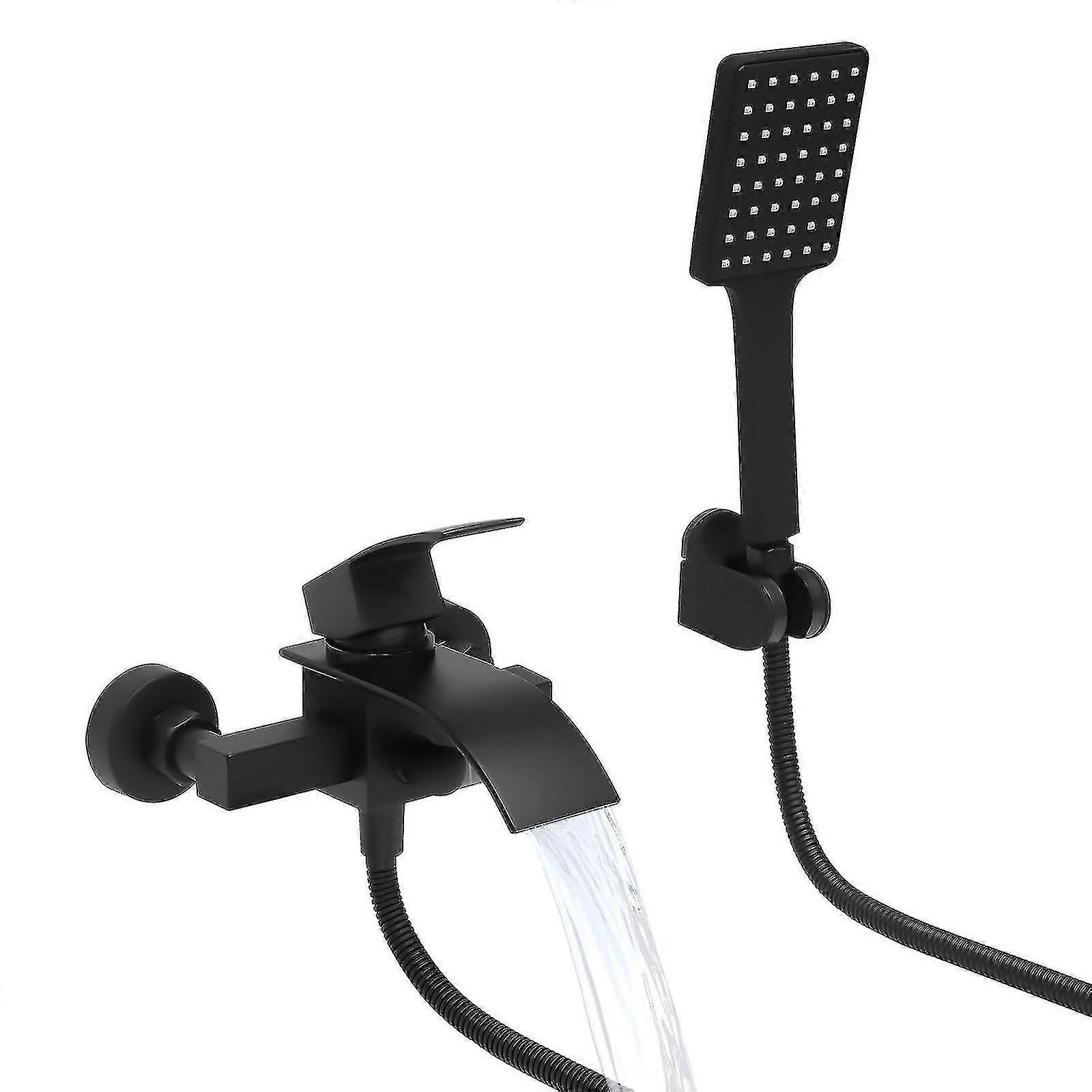 Wall Mount Waterfall Bath Mixer Faucet With Hand Shower