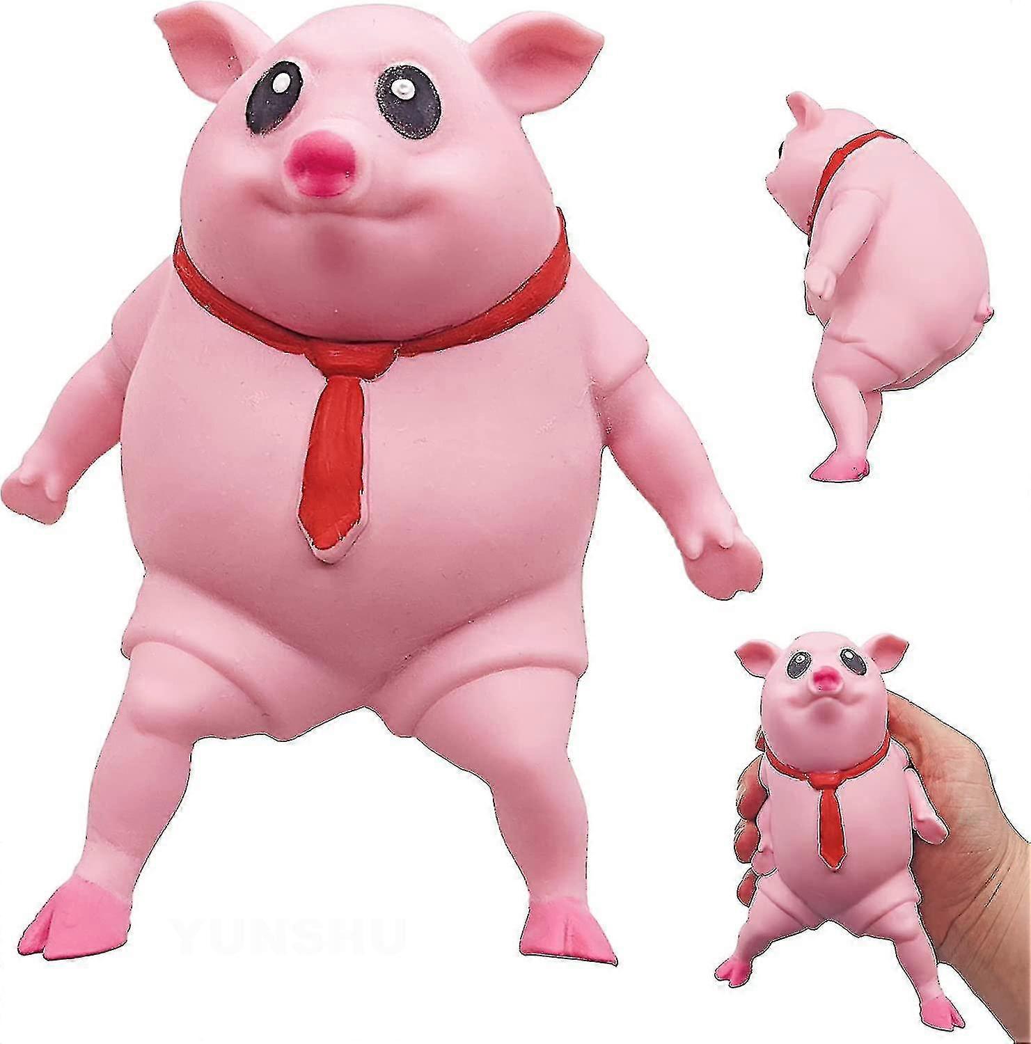 Piggy Squeeze legetøj til børn voksne, sjov gris mand sensorisk stress relief legetøj