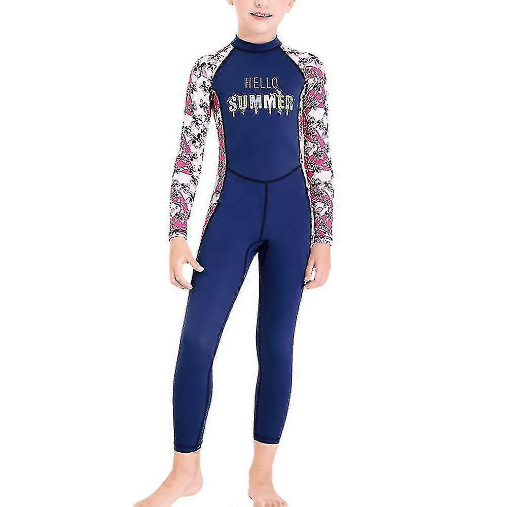 Kids Wet Suits With Long Sleeved Sunscreen Quick Drying Swimsuit For Swimming_y High Quality