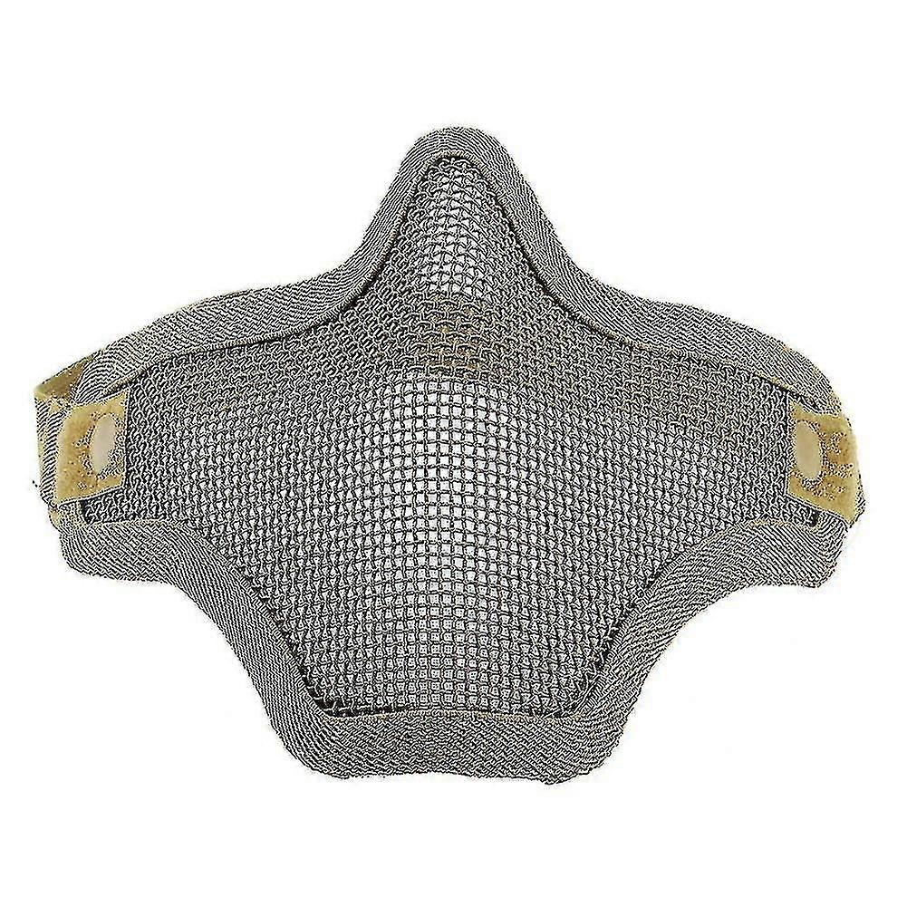 ハーフフェイスメタルメッシュエアソフトワイヤーマスク戦術的狩猟保護軍用マスクギア