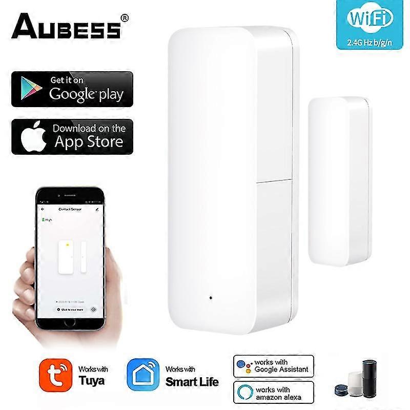 Aubess Tuya Wifi Smart Door Sensor Door Open Closed Detectors Smart Home Security Protection