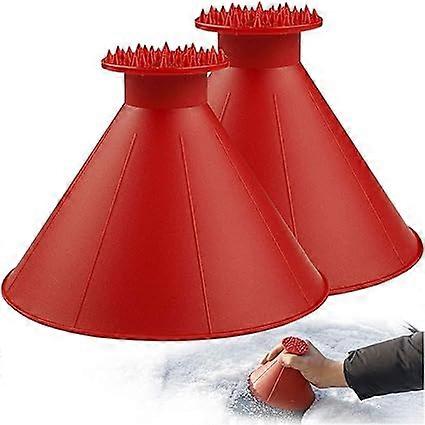 Magical Ice Scrapers for Car Windshield 2PACK Round Snow Scraper with Funnel Cone-Shaped Car Snow Remover, Car Window Scraper for Ice & Snow, Car Wint