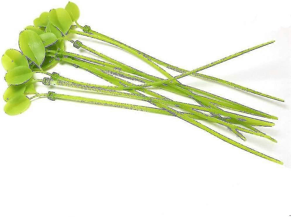 100pcs Simulation Leaf Ties Self-locking Nylon Ties Green Fixed Ties Plastic Wrap Ties