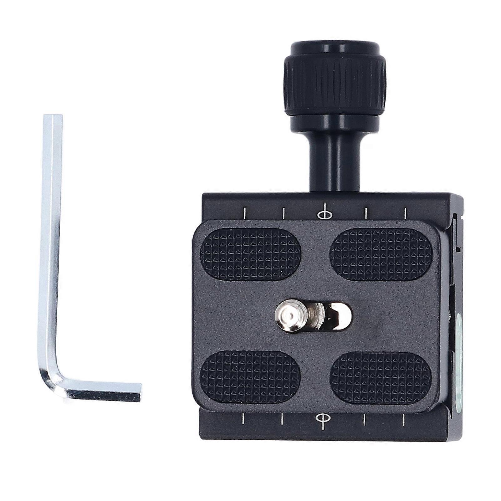 50mm Aluminum Alloy Arca Camera Tripod Quick Release Clamp, Quick Release Plate with 3 Bubble Levels, 3/8-1/4 Inch Thread