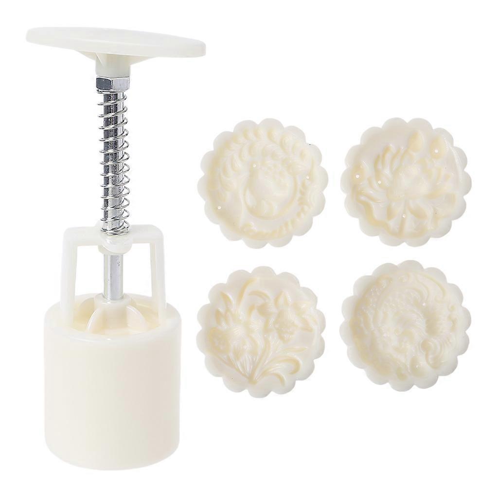 Loong Phoenix Shape DIY Mooncake Molds Hand Press Plastic Mooncake Cutters