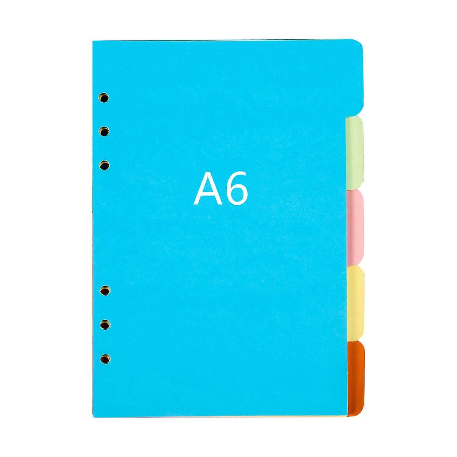 5Pcs Colored Ring Binder Dividers with Tabs Plastic Index Separator Pages 6-Ring Binder Macaron