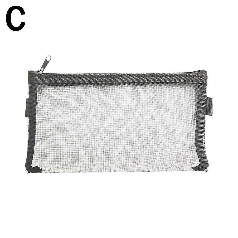 Transparent Mesh Pencil Case Storage Student Simple Pencil Bag Pouch Statione