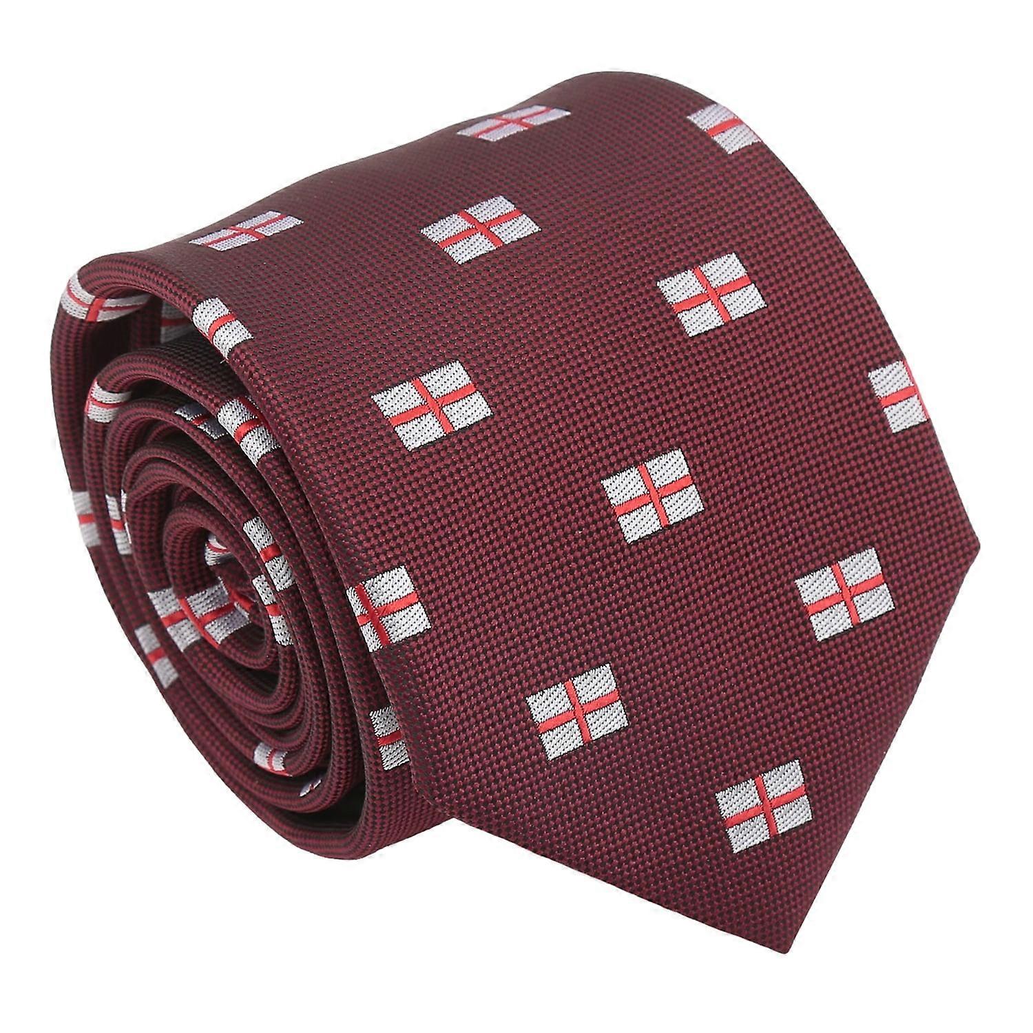 Burgundy St Georges Flag Tie