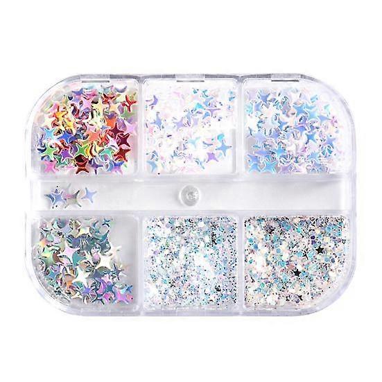 1 Box Nail Sequins Sufficient Quantity Non-Irritation Shiny Visual Effect Sparkling Light Reflective Attractive Mixed DIY