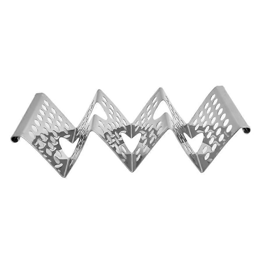 מתלה טאקו עמיד מנירוסטה מכיל 3 טאקו לשימוש במיקרוגל