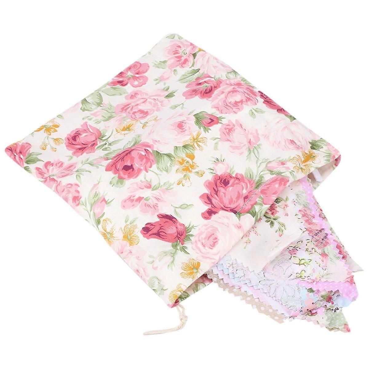 40Ft Fabric Bunting, 42Pcs Outdoor Bunting Banner,Floral Vintage Cotton Triple-cornered Flag for Ga