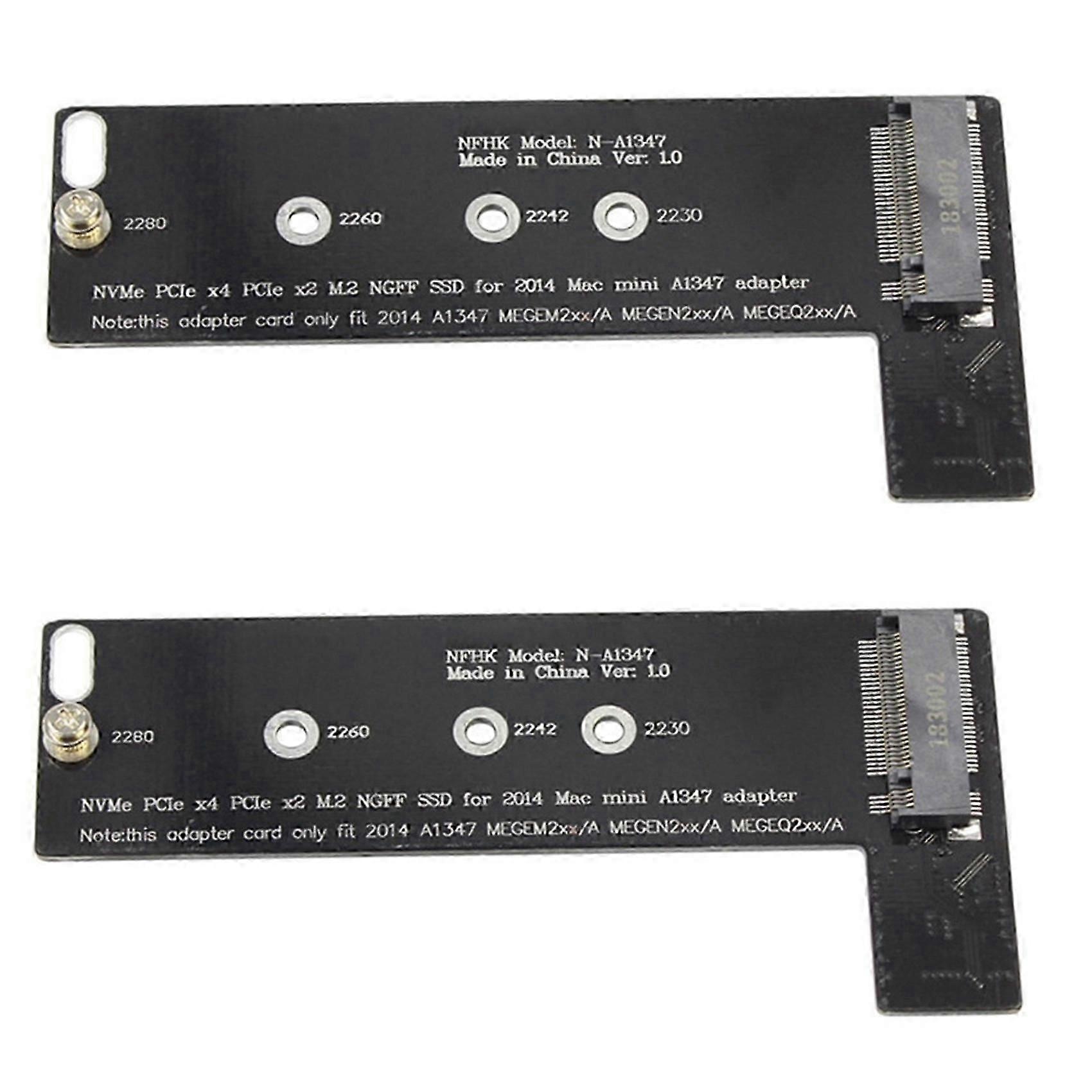 2X NVMe M2 SSD Converter Card Adapter for Mini 2014 A1347