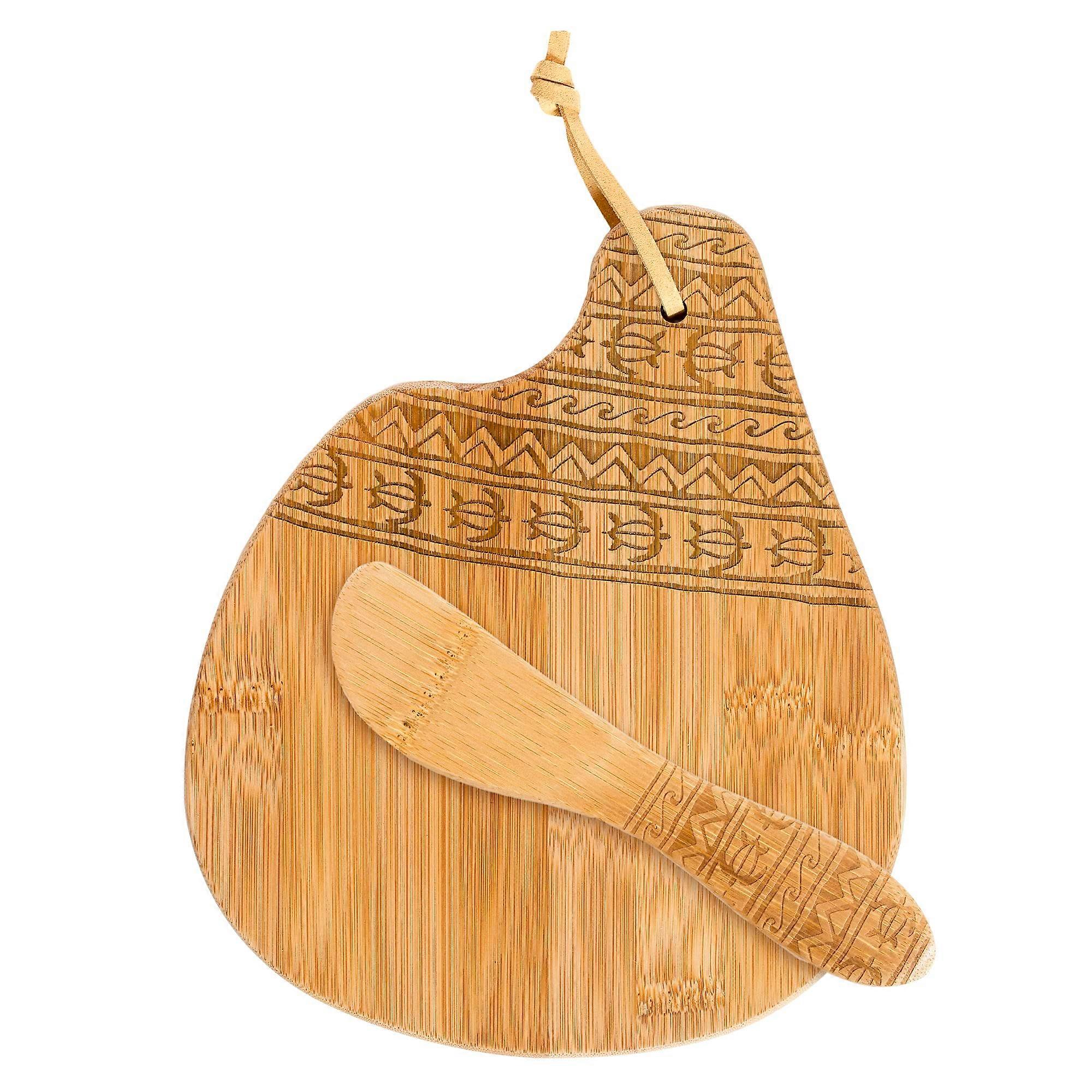 Serving Board and Spreader Set, 7.5" x 8.5", Wooden Cheese Board for Entertaining and Dining