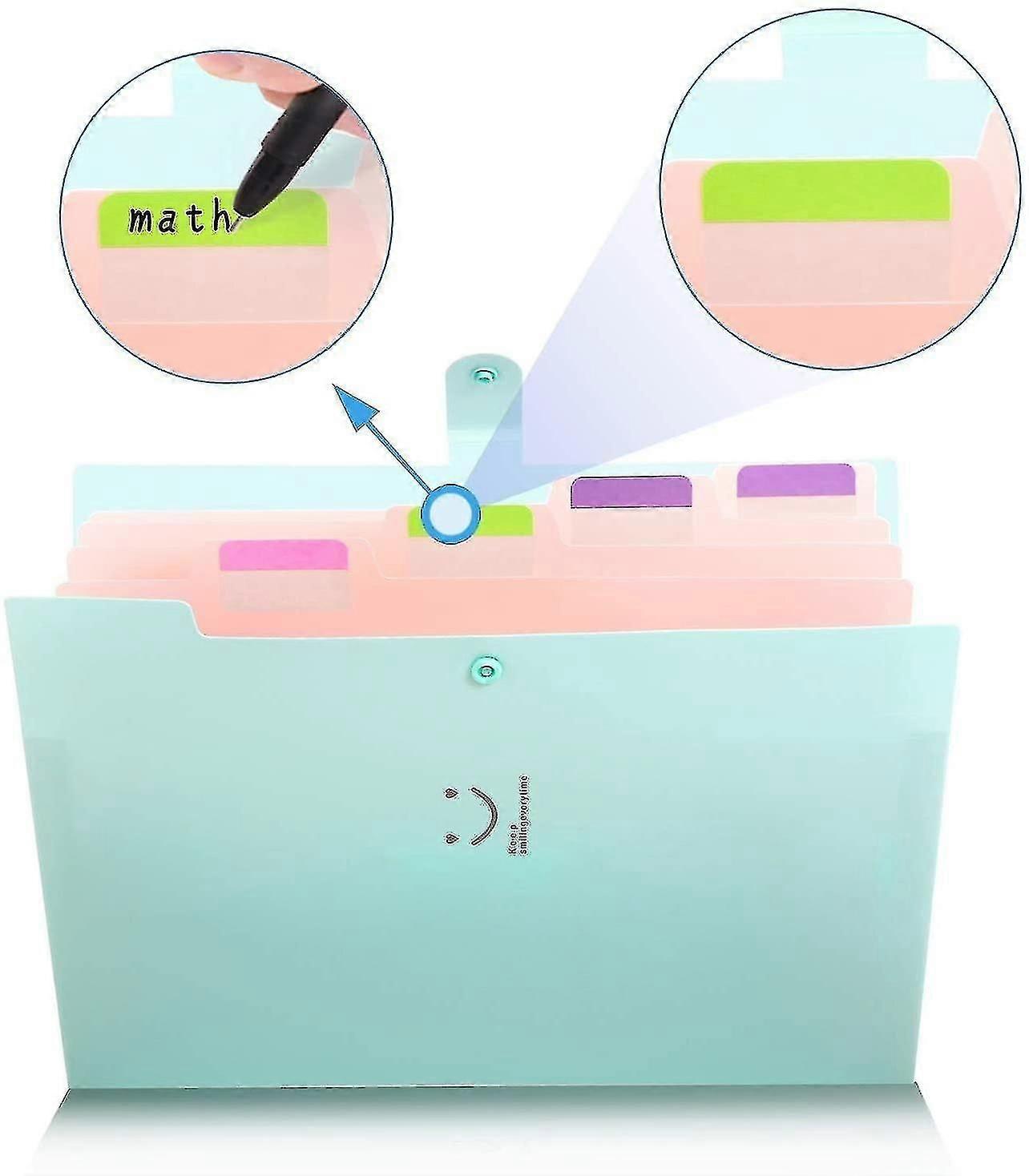 Extended Document Folder A4 Size File Manager With 5 Pockets