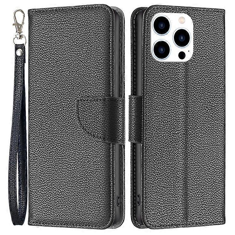 Compatible For iPhone 16 Pro Max Case Wallet Litchi Texture Leather Phone Cover