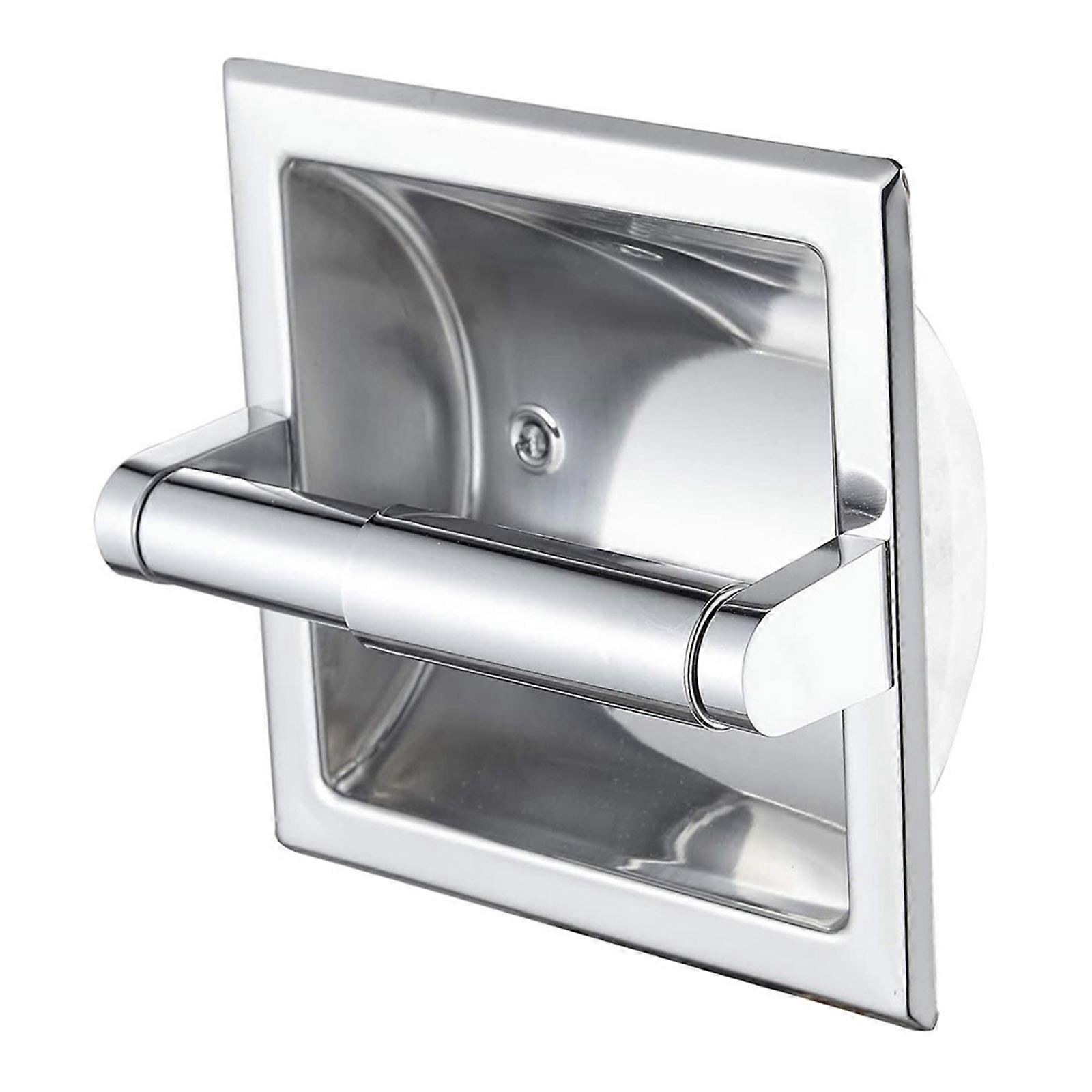 埋め込まれたステンレス鋼のトイレットペーパーホルダー、クロムメッキ表面