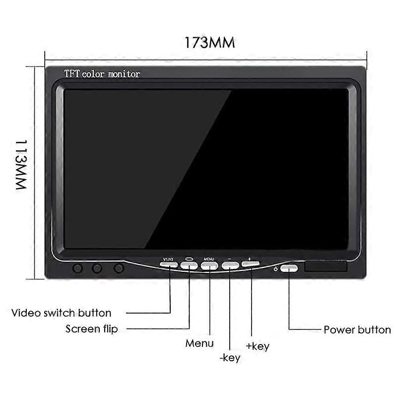 7-Inch Color Lcd Display 1024x600 Monitor With Hdmi, Vga, Av For Pc, Cctv, Security Camera, Bus, Truck, Microscope