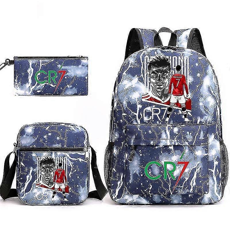 Sssxv 3pcs Cr7 Bookbag Kids Zaino Student Boys Girls School Bags Borsa a tracolla Set Zaini giornalieri Mochilas 20