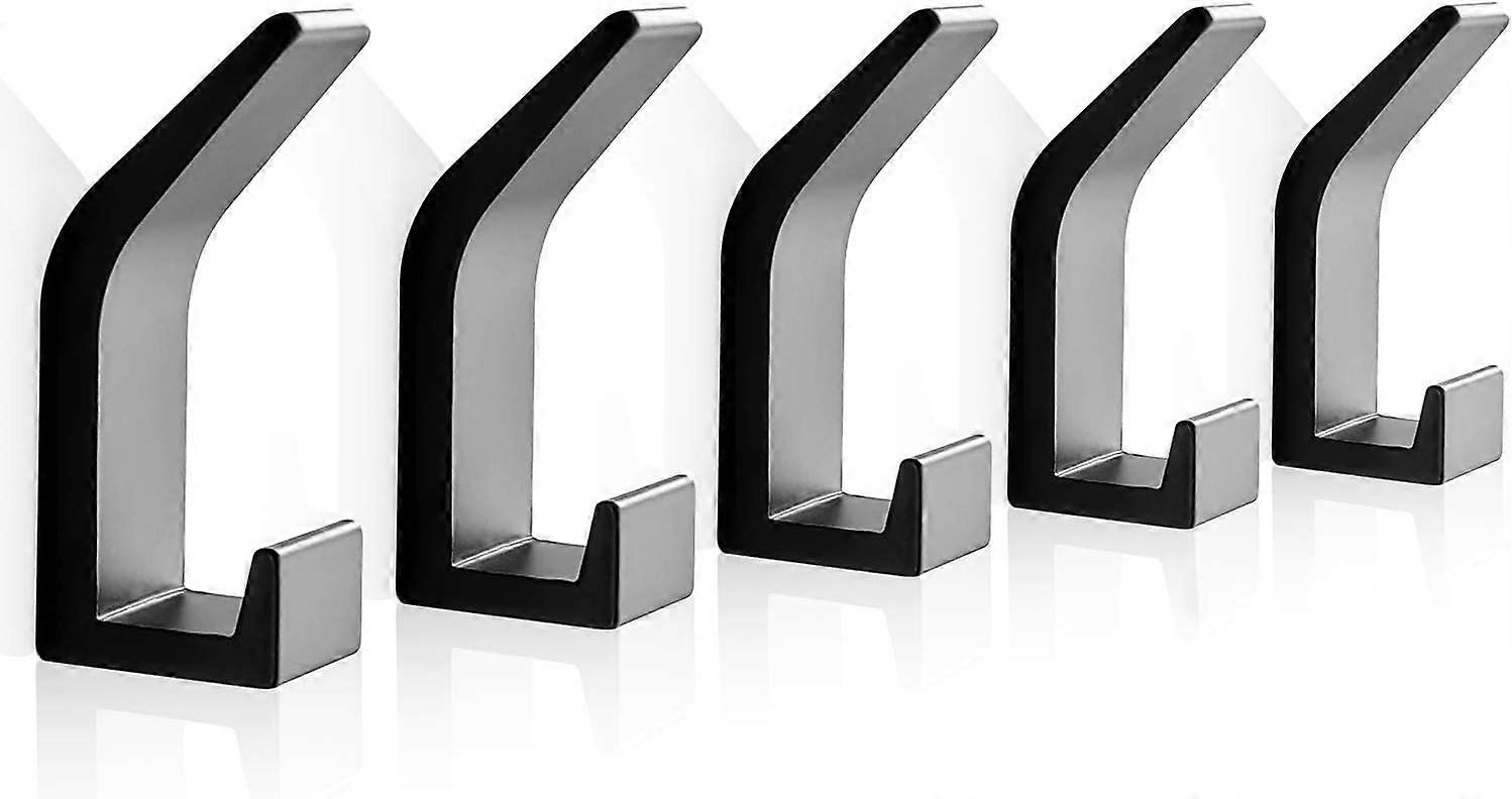 Efficient Complement For Your Space, Heavy Duty Towel Hook, Solid & Reliable Matte Black L Shape Robe Hook, 5 Pieces, Coat Hook For Bathroom, Ideal