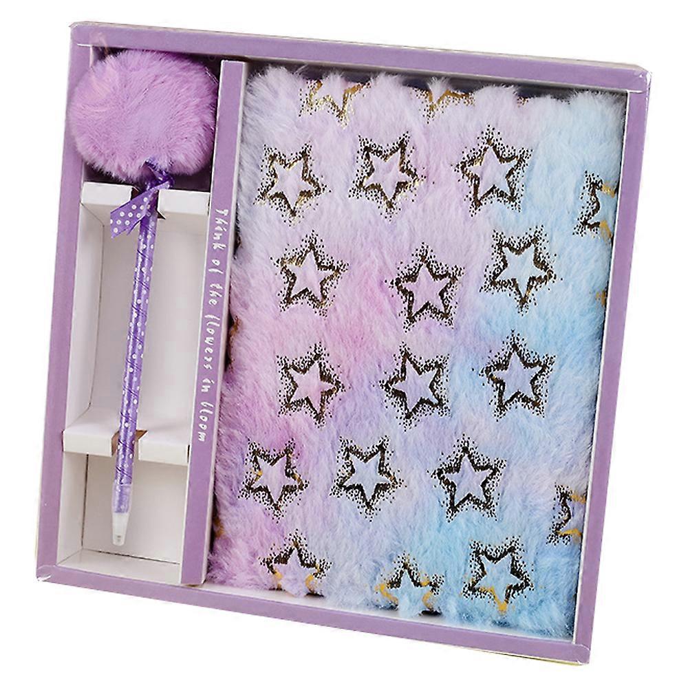 1pcs A5 plush notebook, colorful star hand ledger, creative notebook, student prize diary notebook