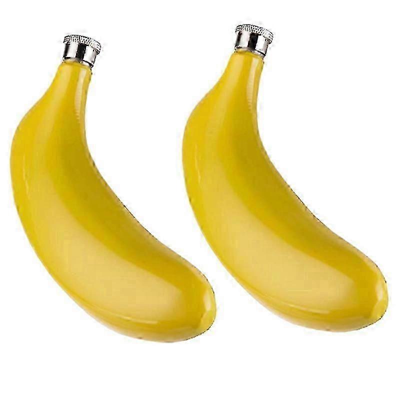 2包酒吧饮酒配件工具5盎司香蕉304不锈钢酒壶家用厨房酒吧工具酒壶