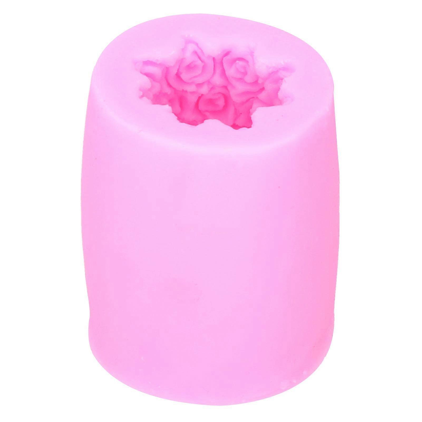 Pink DIY Rose Flower Silicone Mold for Fondant Cake Decorating, Chocolate Making, Baking Tool for All Skill Levels