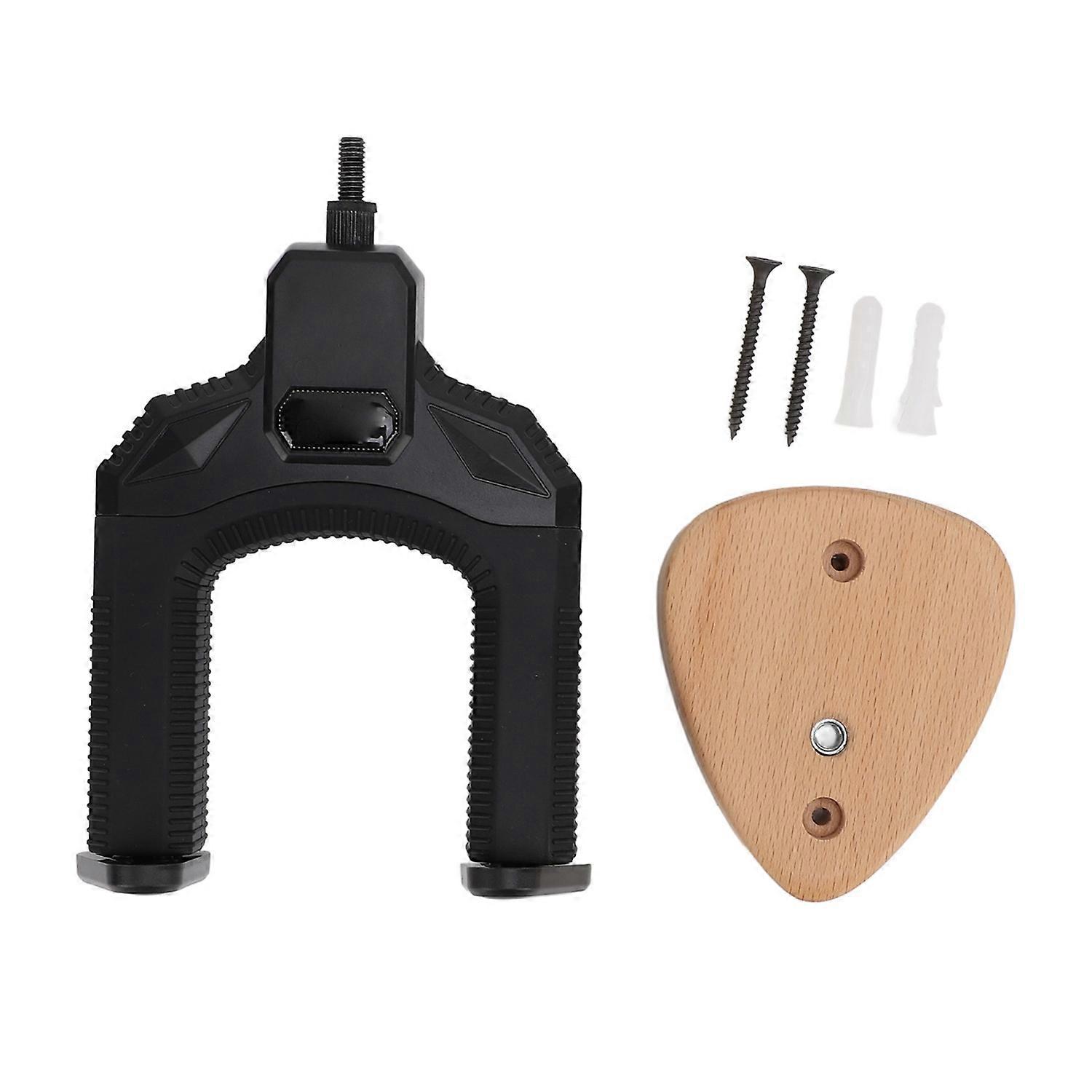 Guitar Wall Mount Gravity Automatic Lock Holder Wooden Base Instrument Neck Hanger for Guitar Bass U