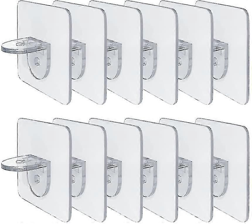 12-pack hyllkonsoler hyllkonsol självhäftande konsoler för hylla garderob glaskonsol hyllförvaring