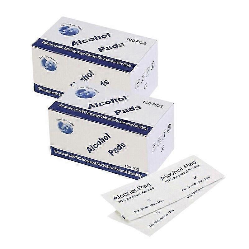 2X 100Pcs Alcohol Wipes Disposable Sterilization Antibacterial First Aid Tool