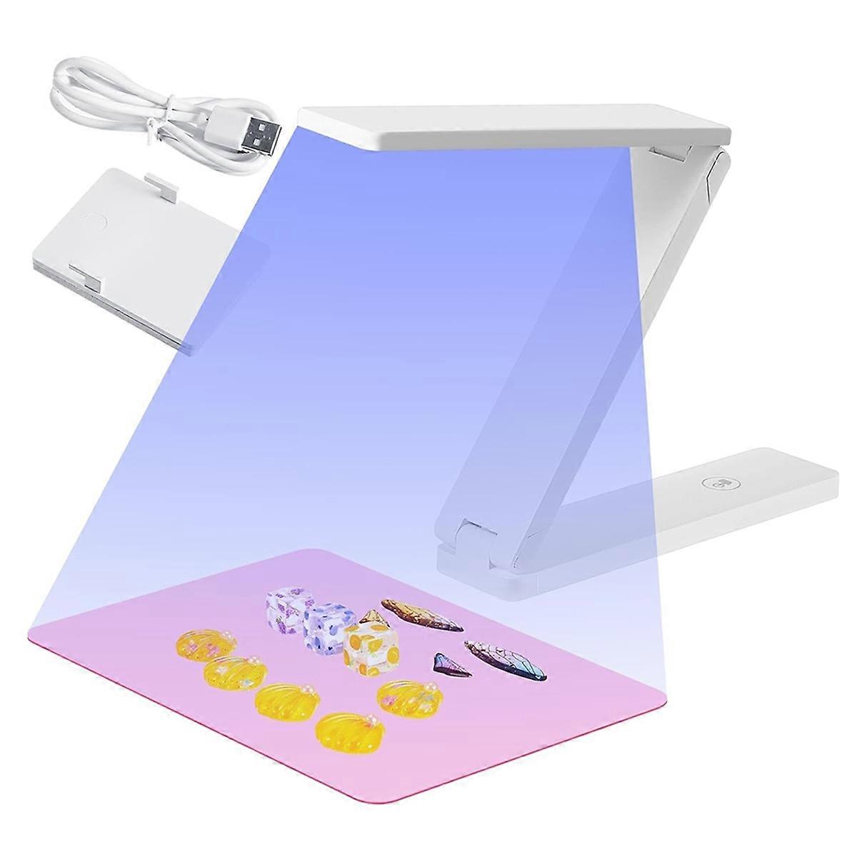 UV Light for Resin Curing Foldable UV Resin Light with 18 Lamp Beads Large Lamp for Molds, Jewelry Making, DIY Crafts A