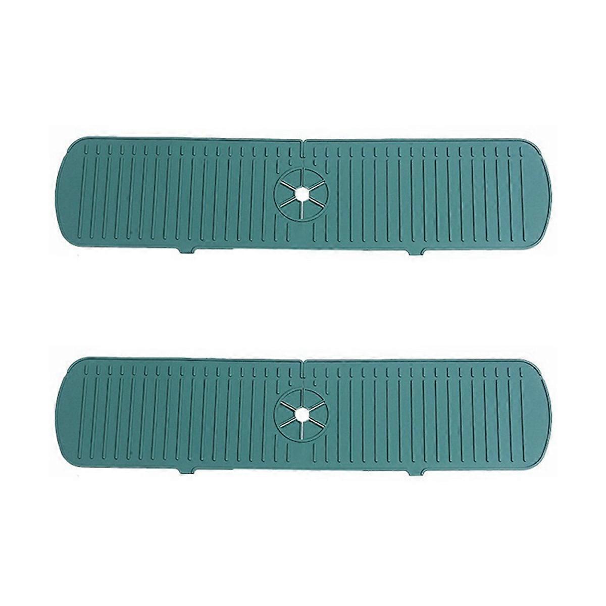 2pcs Kitchen Faucet Splash Pad Silicone Faucet Protector Mat