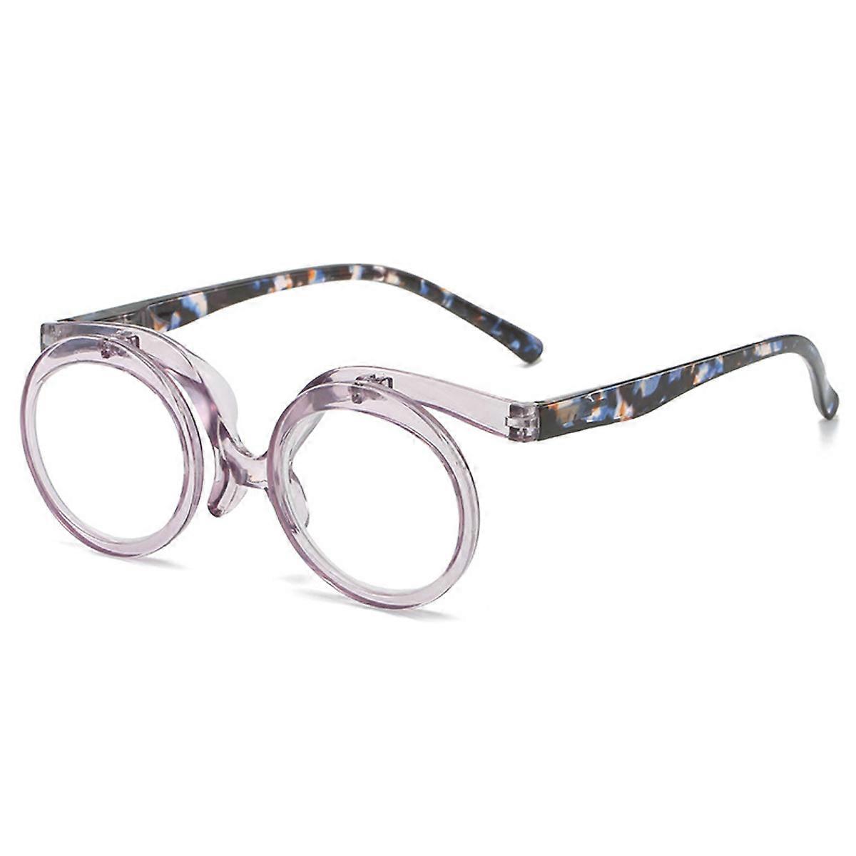 Multi colored frame up and down flip makeup glasses for the elderly single flip makeup glasses