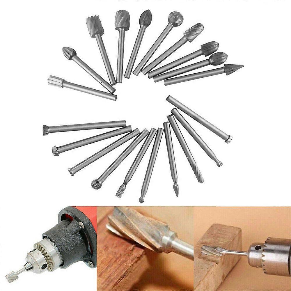 20pcs מקדחה כלי עבור Dremel להגדיר פלדה סיבובים קוצים גילוף עץ במהירות גבוהה