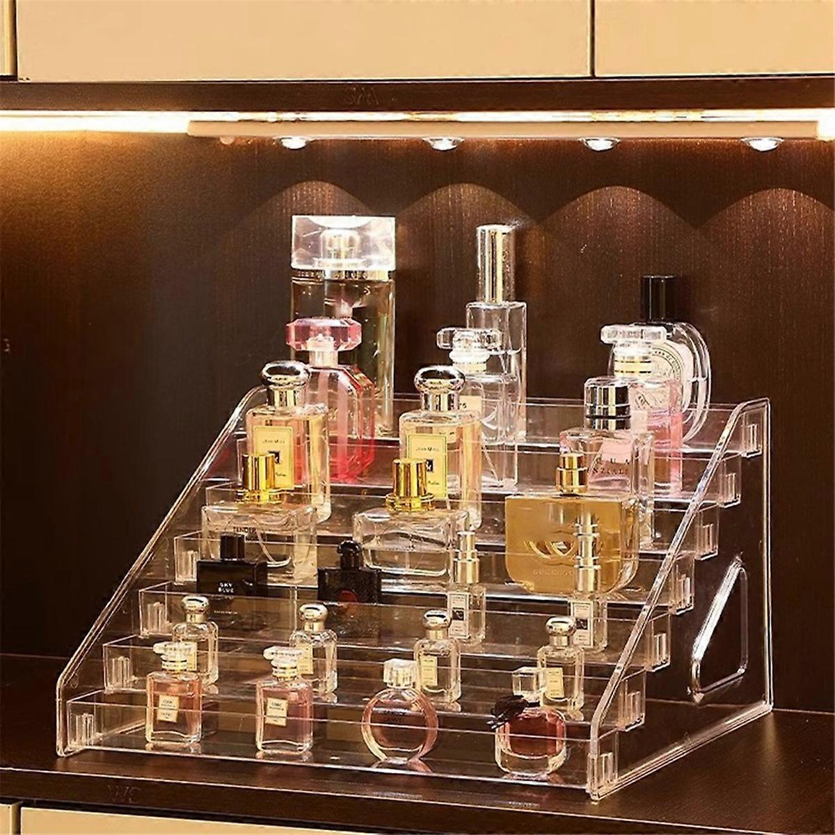 Multi-Layer Ladder Rack Storage Rack Cosmetic Lipstick Display Rack Transparent Storage Box