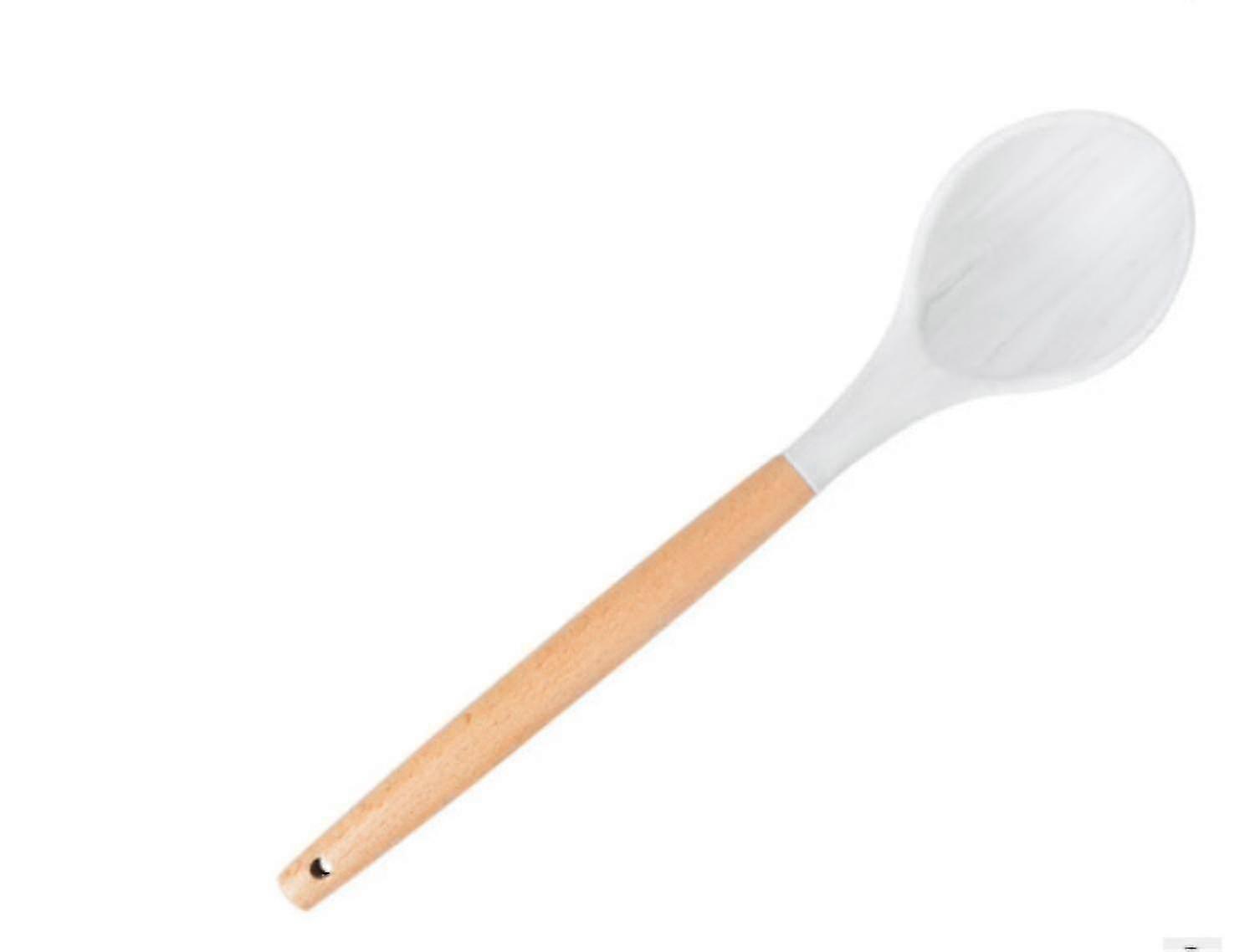 Silicone Serving Fork Featuring Wooden Handle