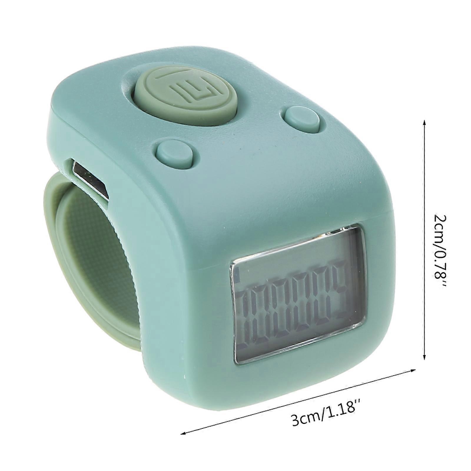 1Pc Portable Digital LCD Finger Ring Tally Counter Multi-color 6 Channel Counting 6 Digit Bead Prayer Counter  White