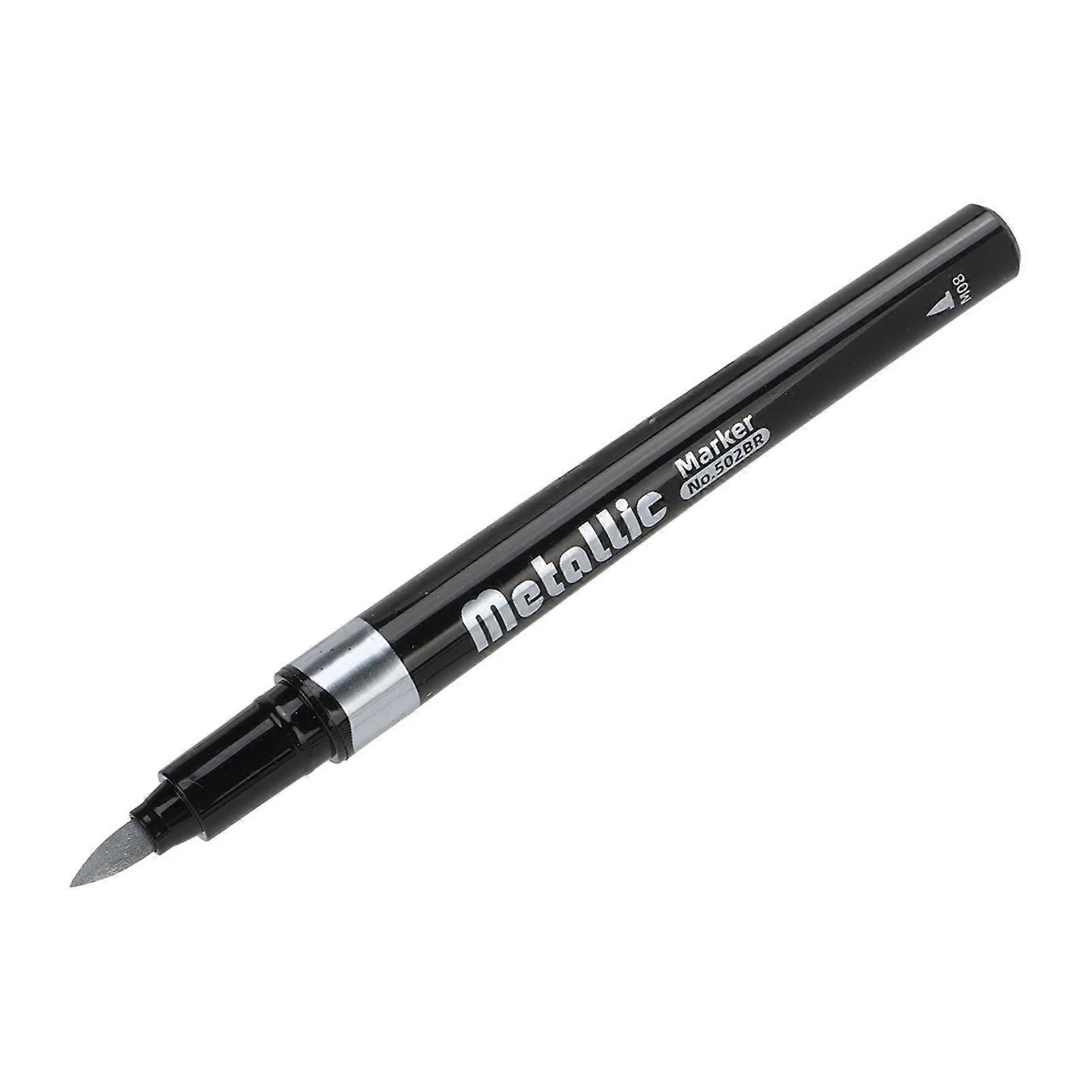 10Pcs Metallic Marker Pens Grey Round Head for Drawing & Notes