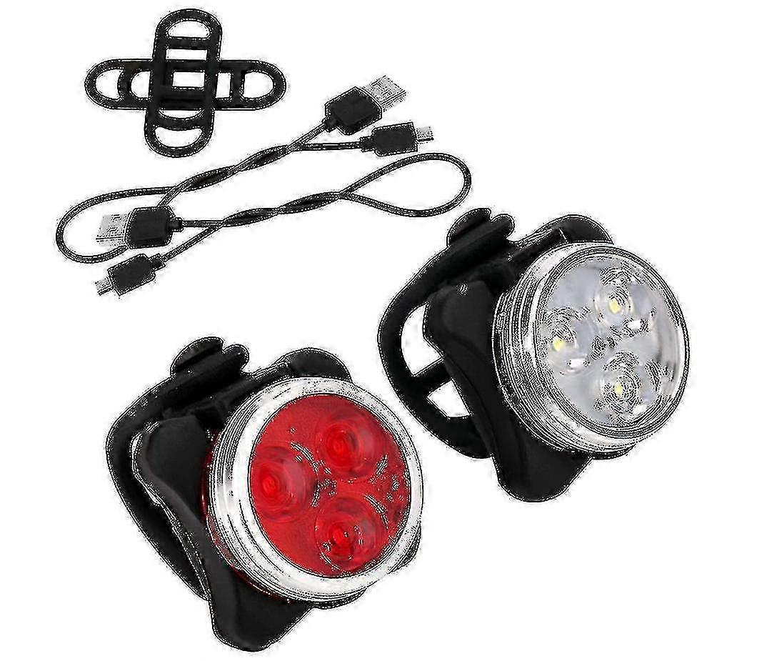 USB 充電式防水 LED フロント & リアバイクライトセット ヨーロッパ市場向け